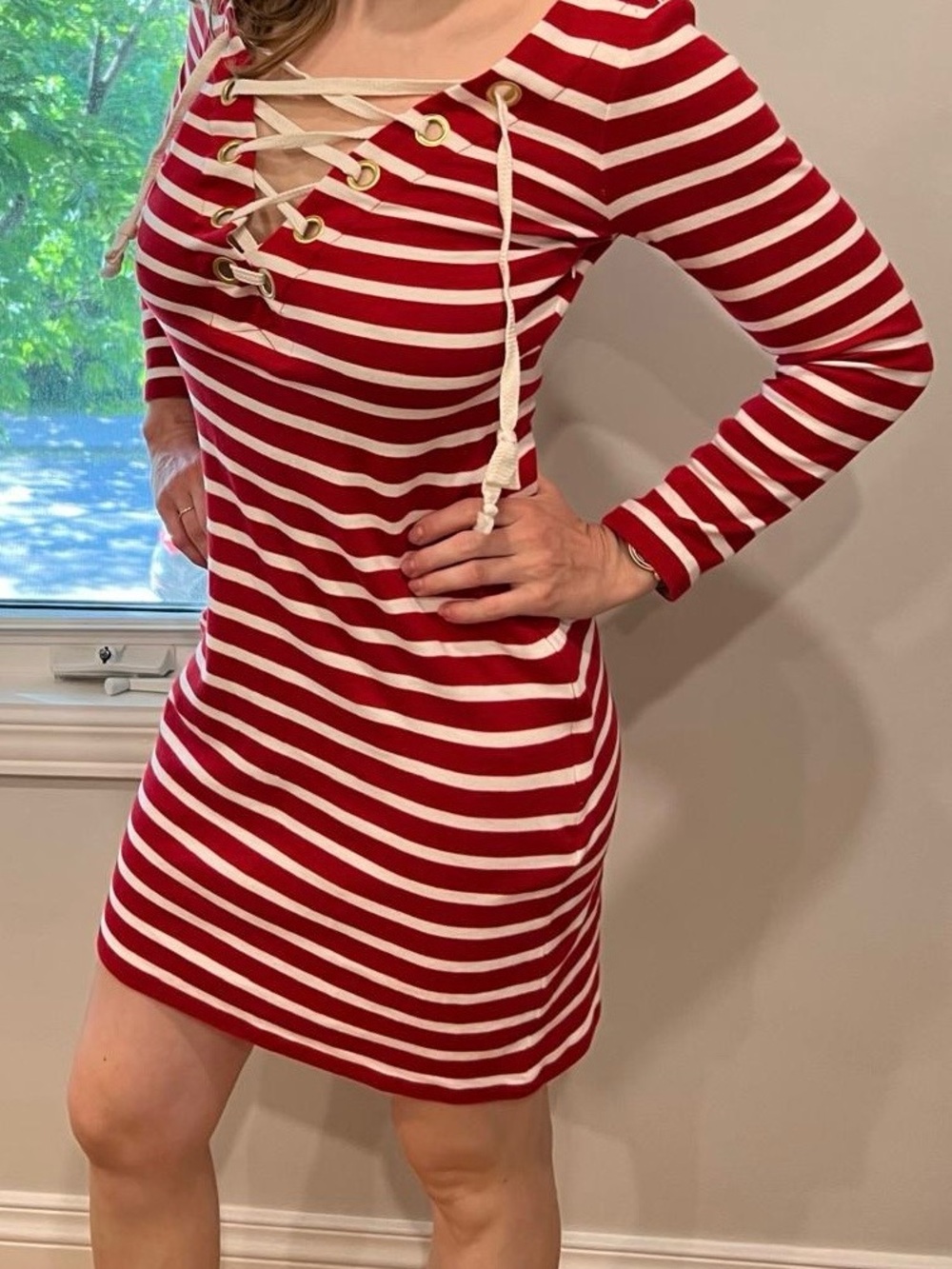 Lena Hoschek Nautical Dress – Red/White Stripes – Size S